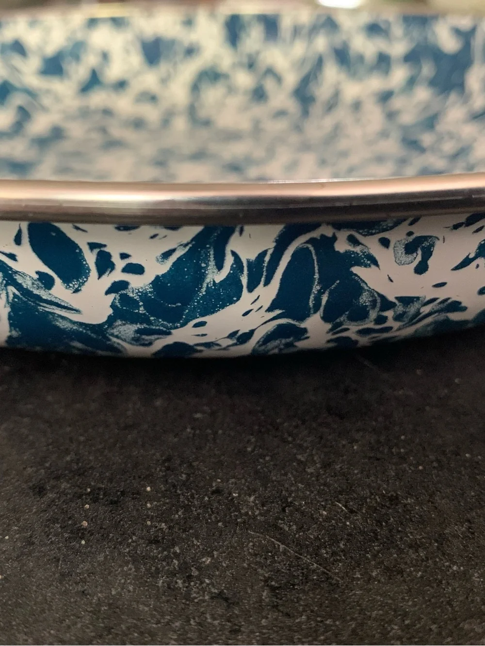 Golden Rabbit Blue Spatter Pasta Plates